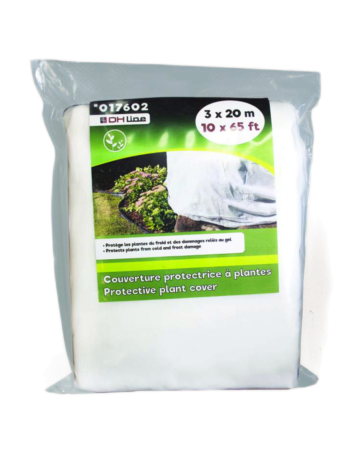 Couverture flottante blanche 10 pi x 65 pi — photo sur fond blanc