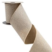 Ruban en faux lin naturel scintillant