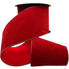 Ruban double face en suède et velours bourgogne et rouge