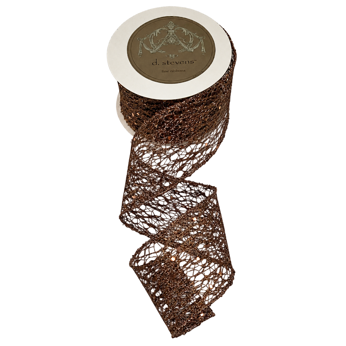 Ruban en maille scintillante brune