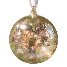 Boule de Noël en verre mercurisé vintage argent