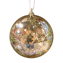 Boule de Noël en verre mercurisé vintage argent