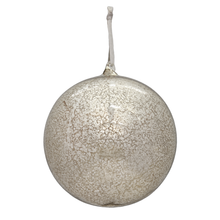 Boule de Noël en verre mercurisé vintage argent