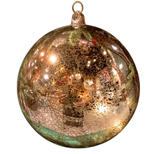 Boule de Noël en verre mercurisé vintage or