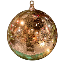 Boule de Noël en verre mercurisé vintage or