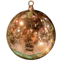 Boule de Noël en verre mercurisé vintage or