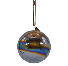Boule de Noël en verre irisé cuivre