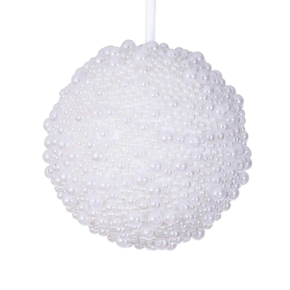 Boule Perle  Blanc  4"