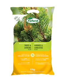 Engrais Naturel pour Arbres et Arbustes Fafard 4-2-8 — photo sur fond blanc