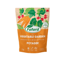Sac d’engrais Fafard pour potager biologique 4-3-7 à base de fumier de poule, conçu pour les légumes, fines herbes et cultures potagères.