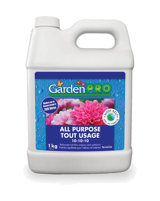 Garden Pro Engrais liquide tout usage 10-10-10 — photo sur fond blanc