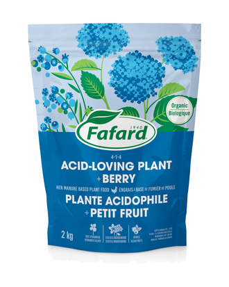 Engrais Naturel pour Petits Fruits et Plantes Acidophiles – Fafard 4-1-4 — photo sur fond blanc