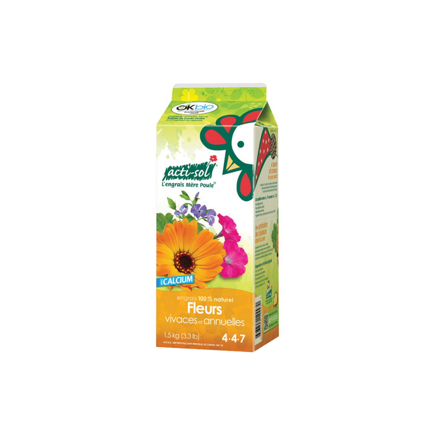 Acti-Sol Engrais 100% Naturel – Fleurs Vivaces et Annuelles 4-4-7