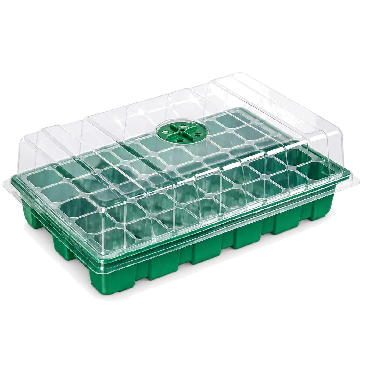 Mini-serre pour semis – 48 cellules sur fond blanc