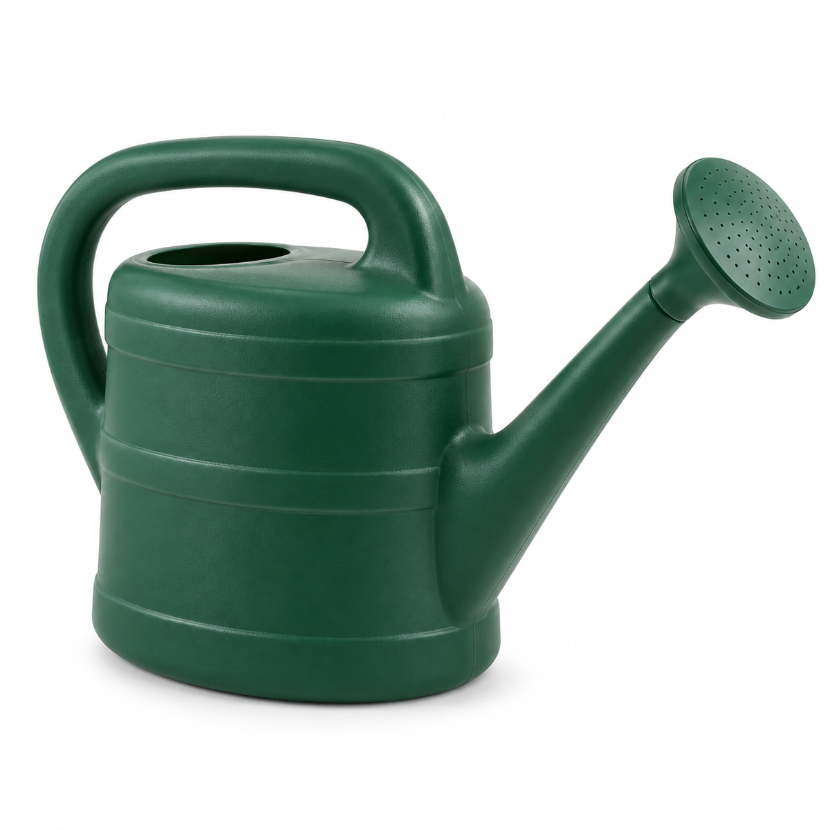 Arrosoir vert avec pomme d’arrosage – 10 L sur fond blanc
