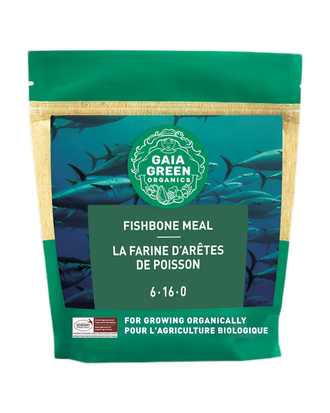 Gaia Green Farine d’arêtes de poisson 6-16-0 — photo sur fond blanc
