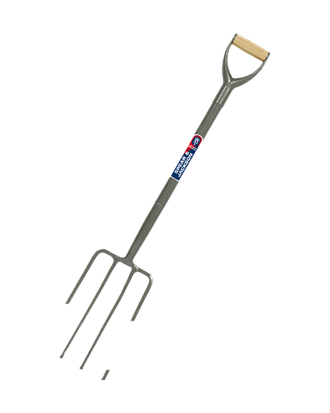 Fourche de jardin robuste en acier tubulaire - MYD Neverbend — photo sur fond blanc