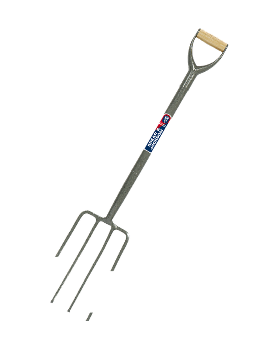 Fourche de jardin robuste en acier tubulaire - MYD Neverbend — photo sur fond blanc