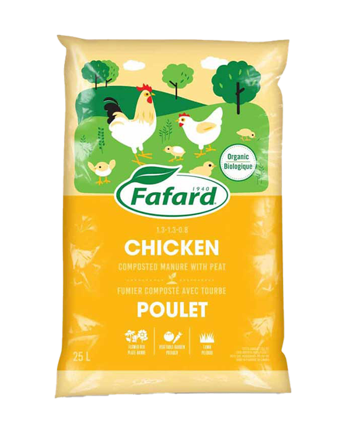 Fumier de Poulet Composté 0,8-1,0-0,8 avec Tourbe – Fafard — photo sur fond blanc