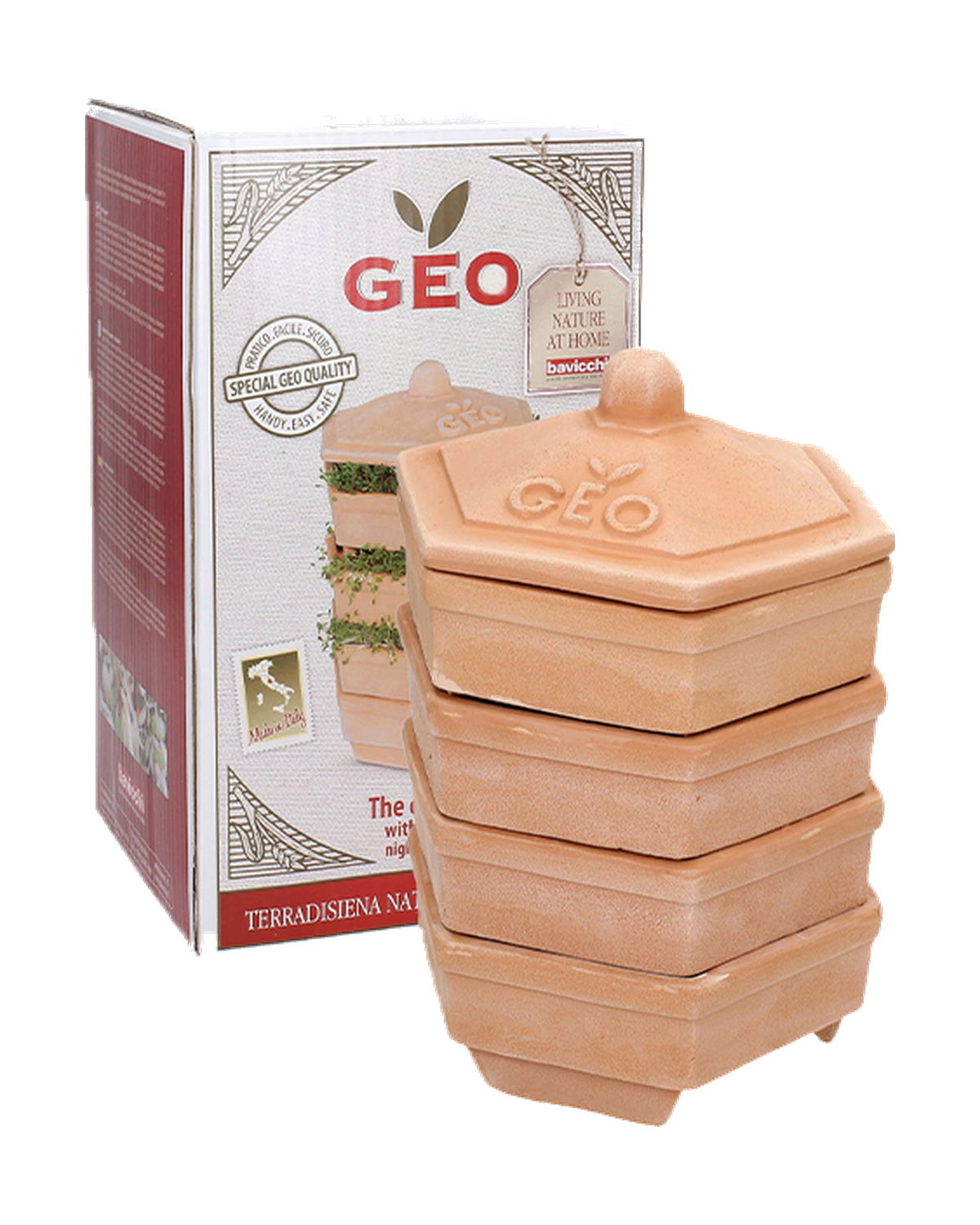 Germoir en terre cuite GEO — photo sur fond blanc