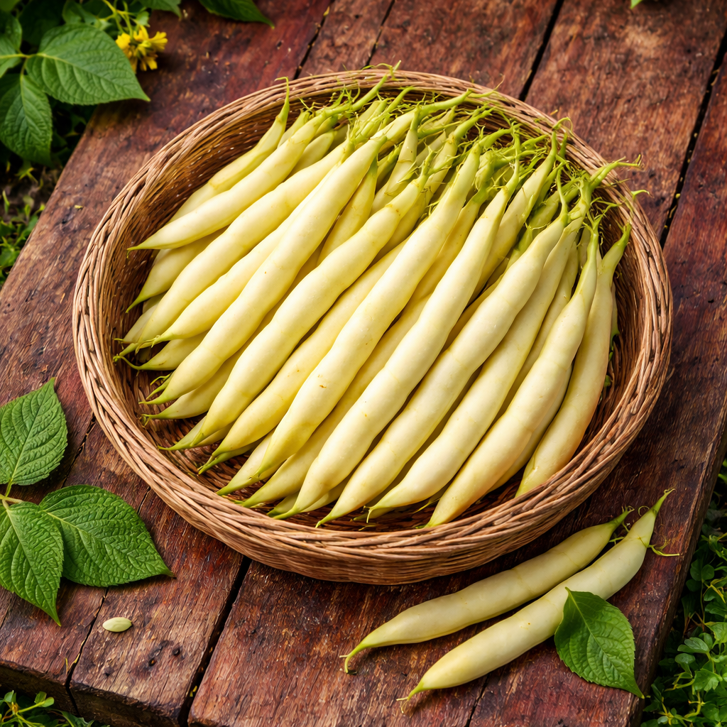 Organic climbing bean 'Grand-Maman Dinel'