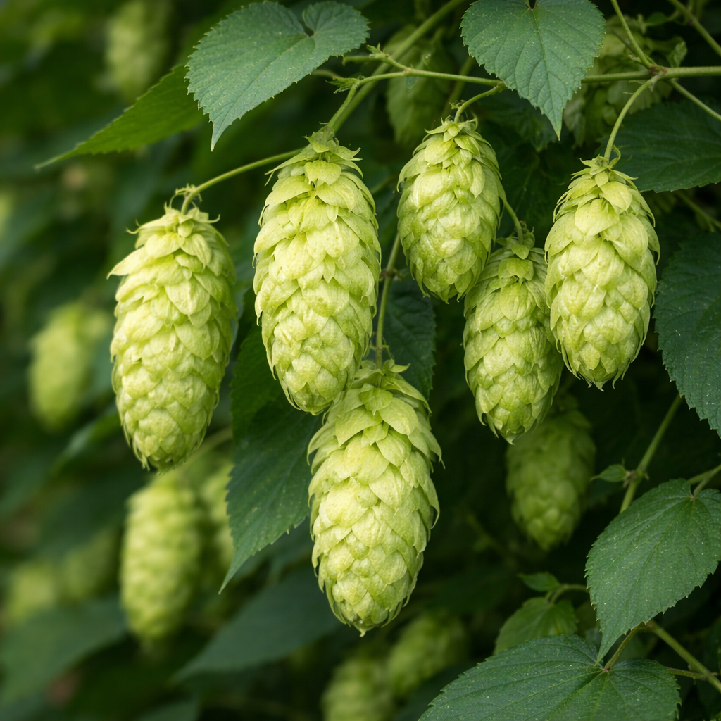 Houblon de Virginie, plante grimpante au feuillage vert.