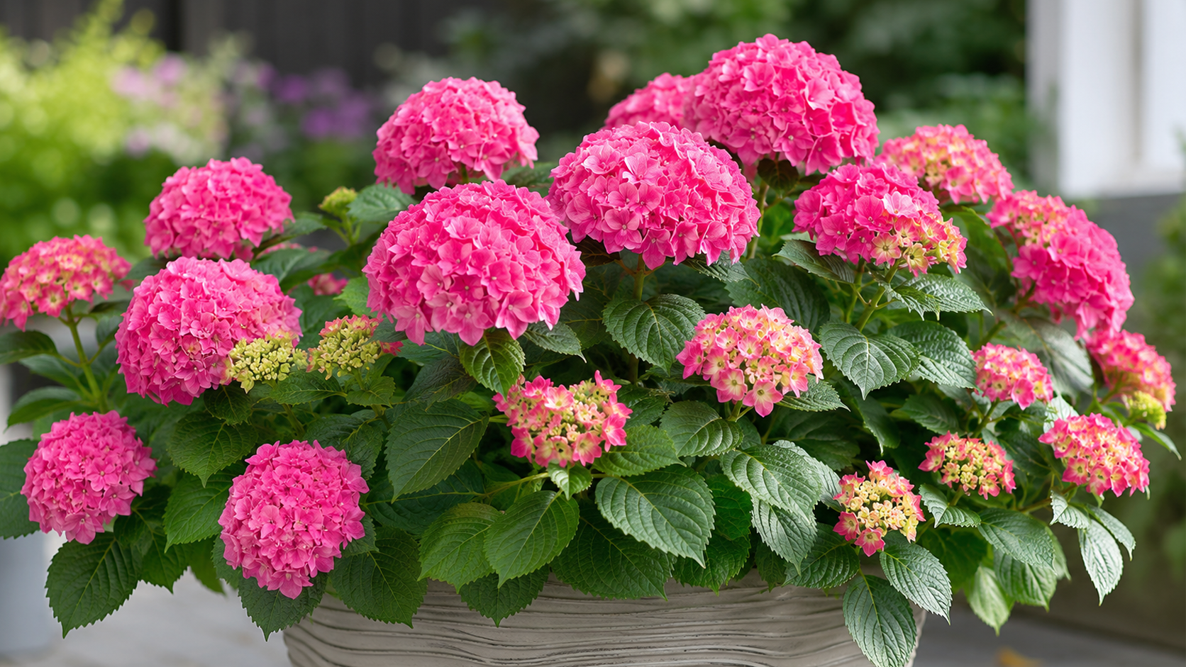 Hydrangée Cityline® Paris en fleurs aux magnifiques pompons rose vif