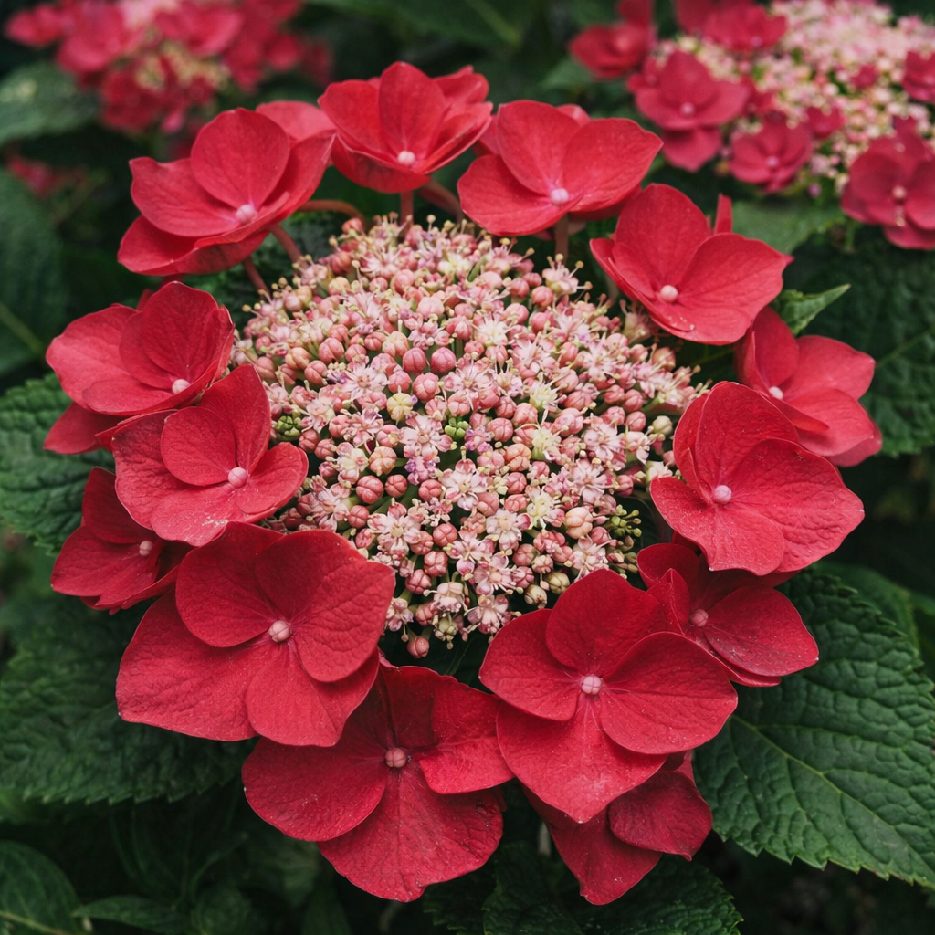 Hydrangea macrophylla 'Cherry Explosion'