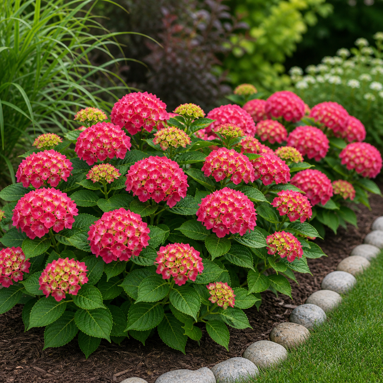 Hydrangea macrophylla 'Everlasting Coral'