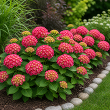Hydrangea macrophylla 'Everlasting Coral'