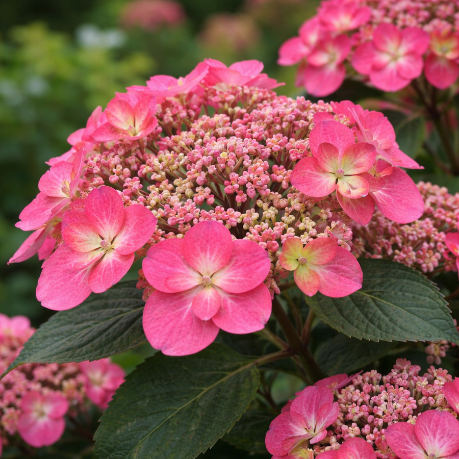 Hydrangea serrata 'Tuff Stuff Red'
