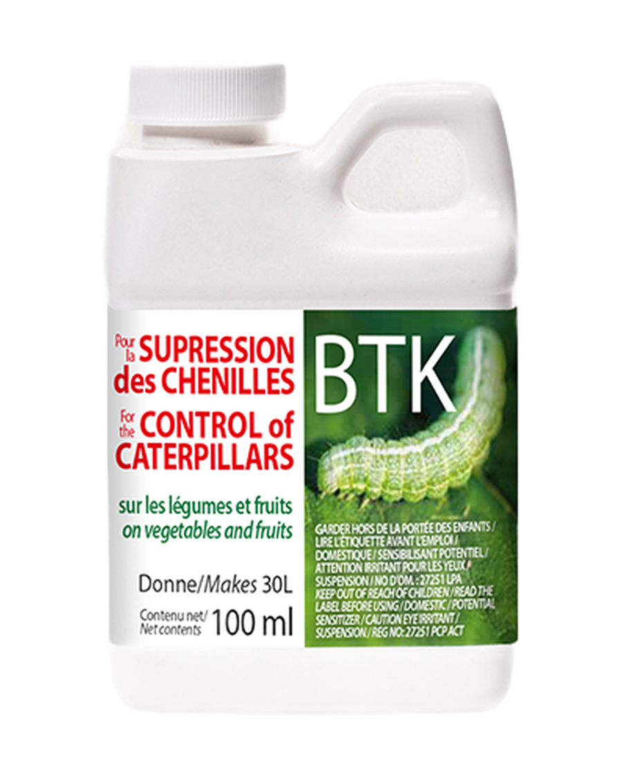Insecticide biologique BTK concentré — photo sur fond blanc
