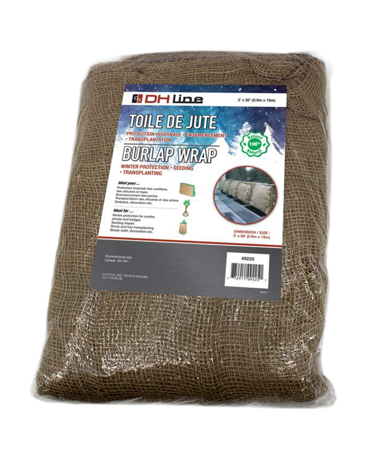 Jute naturelle 3 pi x 50 pi — photo sur fond blanc