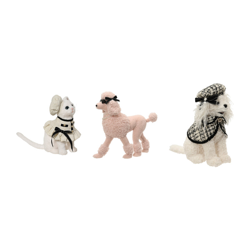 Animal décoratif de Noël en fausse fourrure — toutes les variantes sur fond blanc