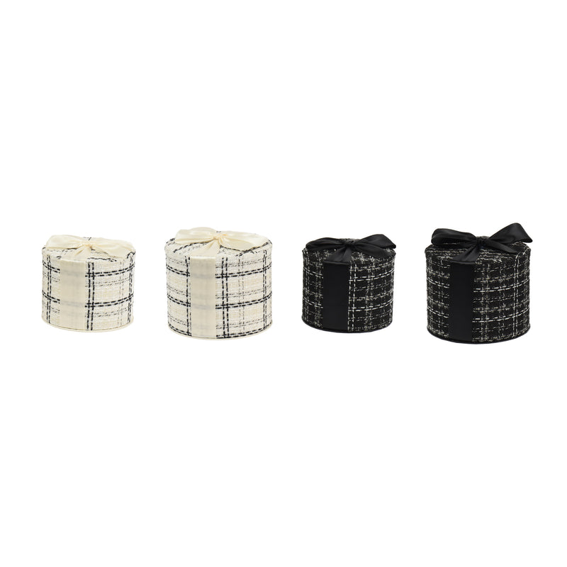 Boîte cadeau décorative en tweed — toutes les variantes sur fond blanc