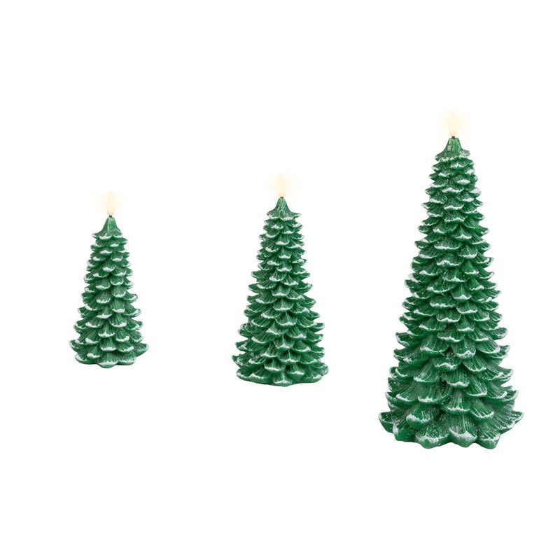 Bougie LED sapin à flamme mobile – Vert — toutes les variantes sur fond blanc