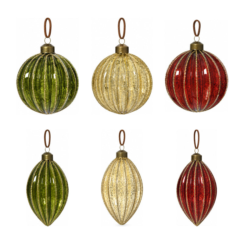 Boule de Noël en verre mat pailleté – Multicolore — toutes les variantes sur fond blanc