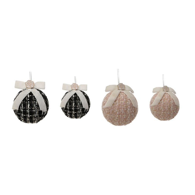Boule de Noël en tissu à nœud — toutes les variantes sur fond blanc