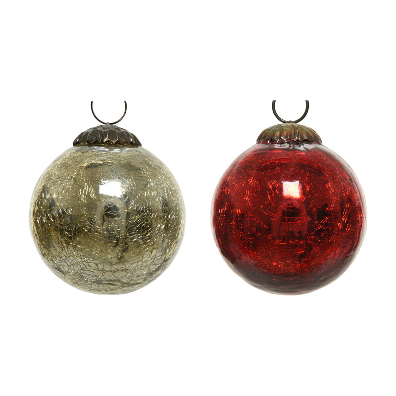 Boule de Noël en verre craquelé — toutes les variantes sur fond blanc