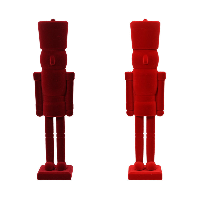 Casse-noisette de Noël flocké – Rouge — toutes les variantes sur fond blanc