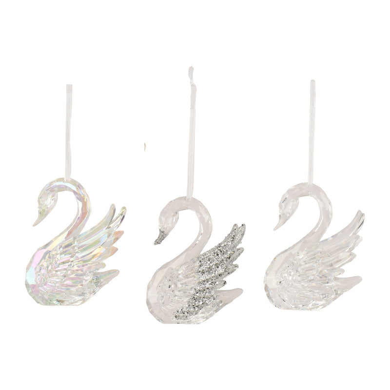 Décoration de Noël cygne – Transparent — toutes les variantes sur fond blanc