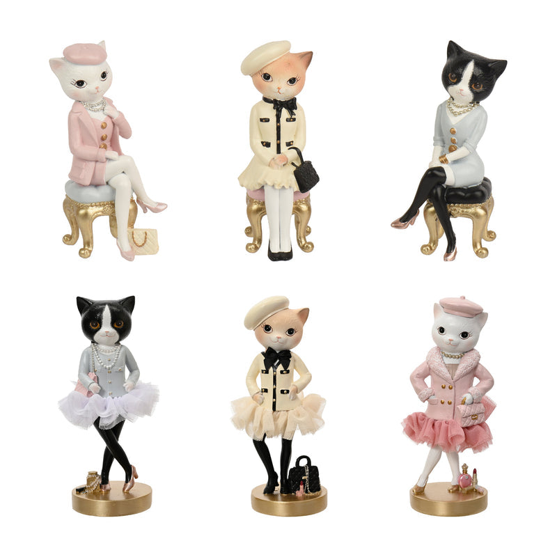 Figurine chat élégante – Multicolore — toutes les variantes sur fond blanc