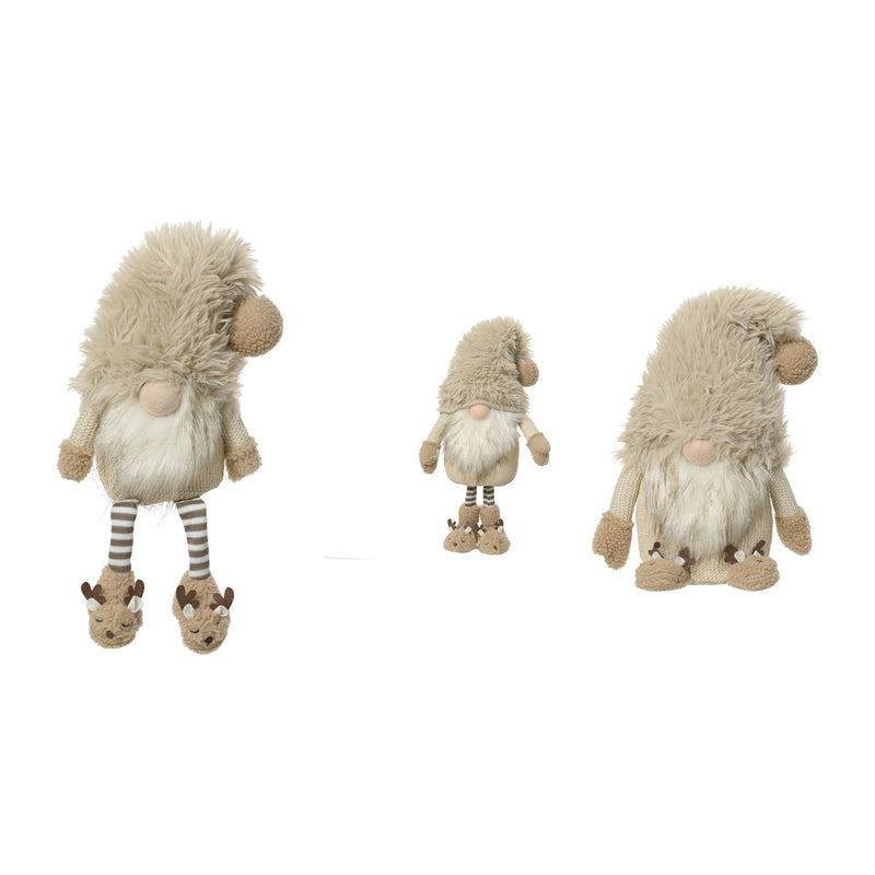 Gnome de Noël en textile – Crème — toutes les variantes sur fond blanc