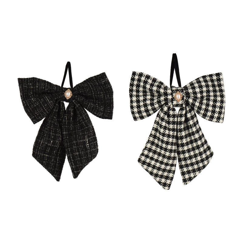 Nœud de Noël décoratif – Noir assorti — Modèle 1 sur fond blanc