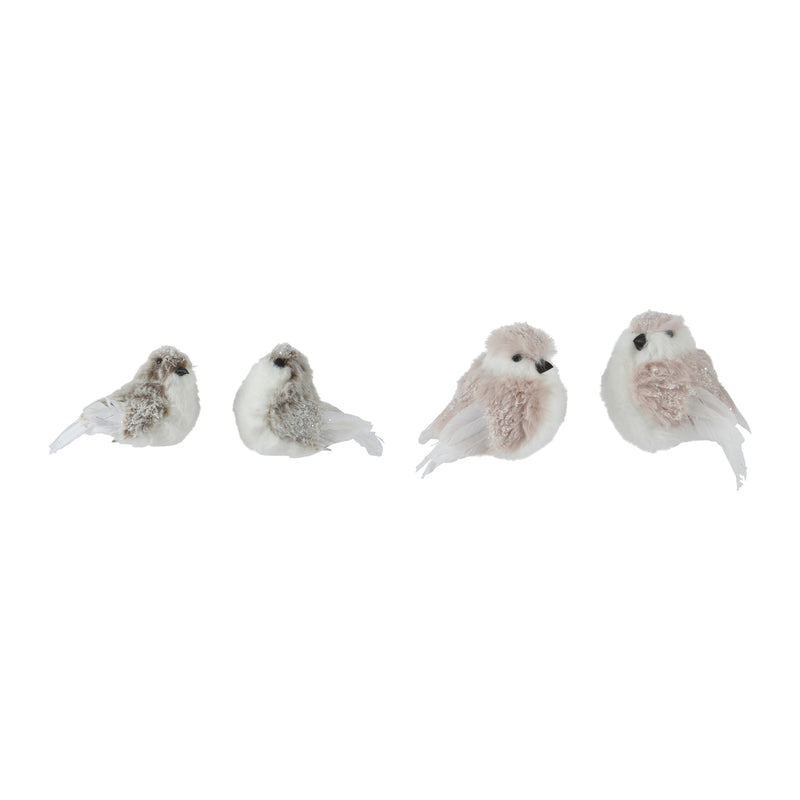 Oiseau de Noël sur clip — Blanc et gris / Modèle 1 sur fond blanc
