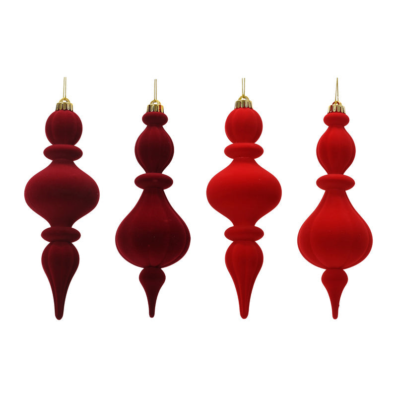Ornement de Noël floqué – Rouge — toutes les variantes sur fond blanc