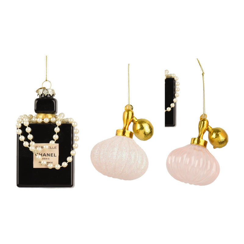 Ornements de Noël parfum en verre – Multicolore — toutes les variantes sur fond blanc
