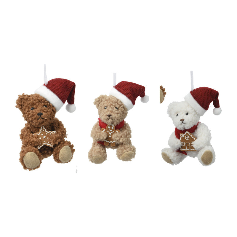 Ours de Noël avec chapeau rouge – Multicolore — toutes les variantes sur fond blanc
