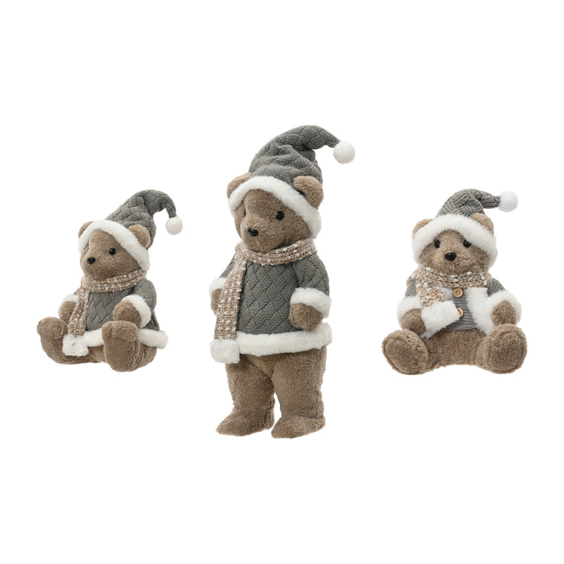 Ours de Noël en fausse fourrure – Gris — toutes les variantes sur fond blanc