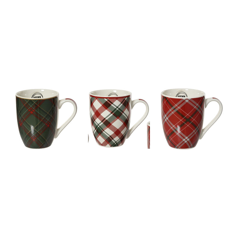 Tasses de Noël en porcelaine à motifs – Multicolore — Modèle 1 sur fond blanc